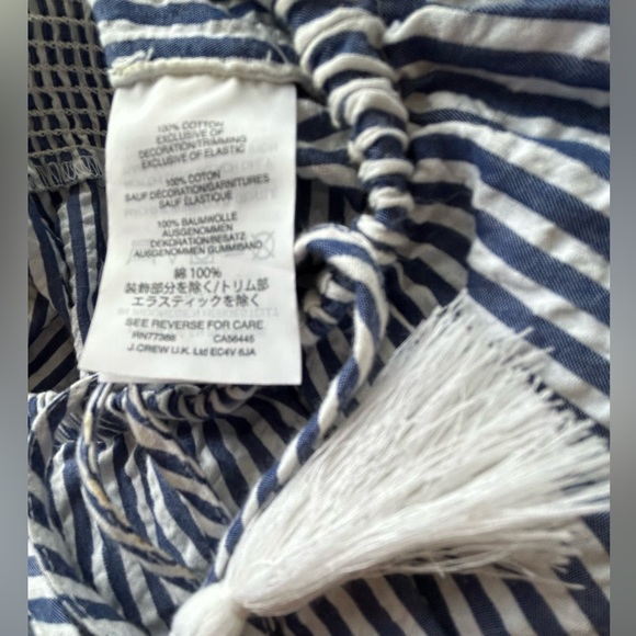 J Crew Ruffled Seersucker Striped Jumpsuit Beach Coverup in Size Medium - Picture 7 of 13